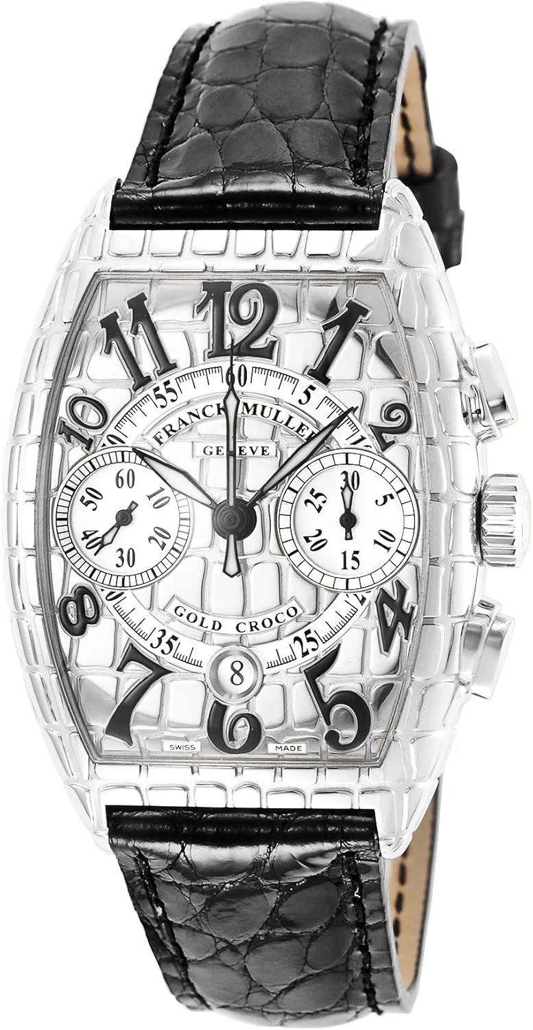 Iron Croc Silver Dial Automatic Winding Crocodile Leather Men Watch 7880CC-CRO-IRON-BLK