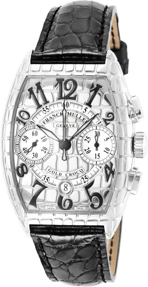 Iron Croc Silver Dial Automatic Winding Crocodile Leather Men Watch 7880CC-CRO-IRON-BLK