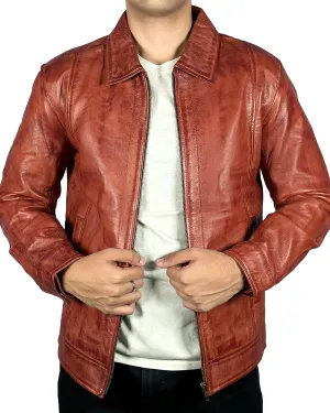 Isaac & David Chicago Men's New Black/Brown Lambskin Leather Classic Open Bottom Jacket Motorcycle Vintage Racing Jacket