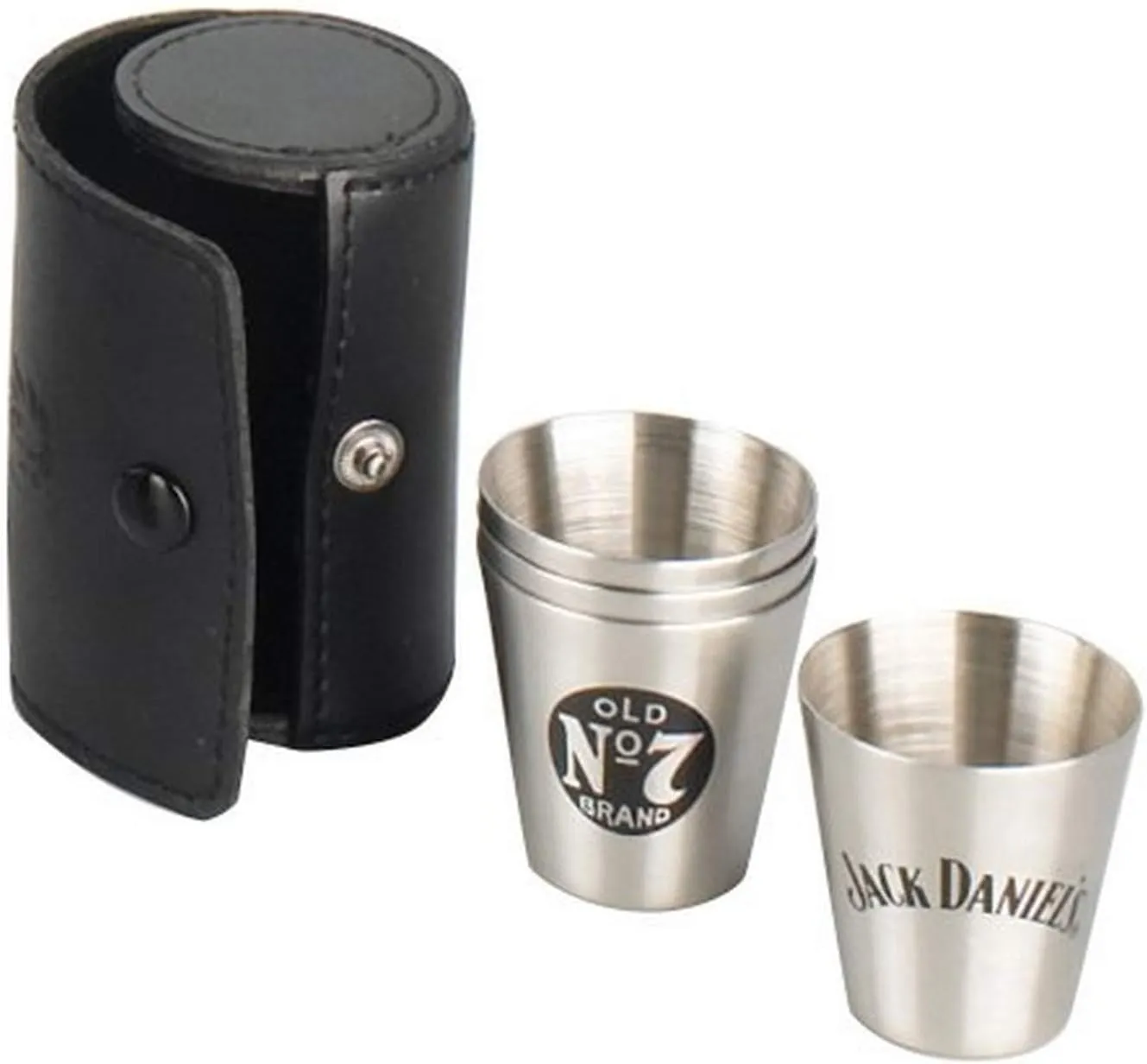 Jack Daniels Licensed Barware Swing and Bug Shot Glass, 1 oz, Black/Silver