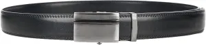 Jacob Alexander Men's Genuine Leather Adjustable Dress Ratchet Track Belt with Sleek Single Stripe Click Buckle