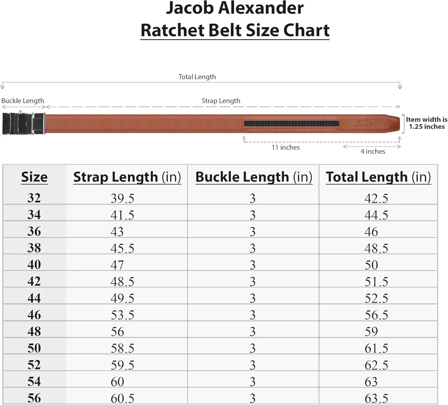 Jacob Alexander Men's Genuine Leather Adjustable Dress Ratchet Track Belt with Sleek Single Stripe Click Buckle