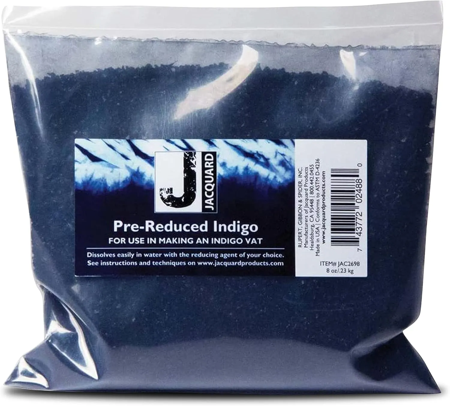 Jacquard Blue Indigo Dye - 8 Oz Create Your Own Shibori Bag, Macrame, Pillow