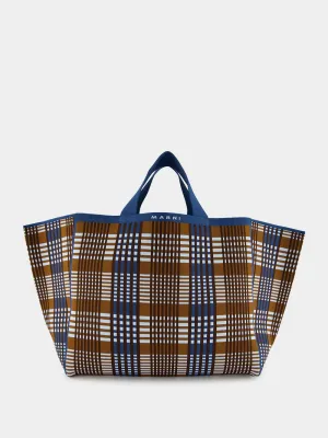 Jacquard Check Sillo Shopper