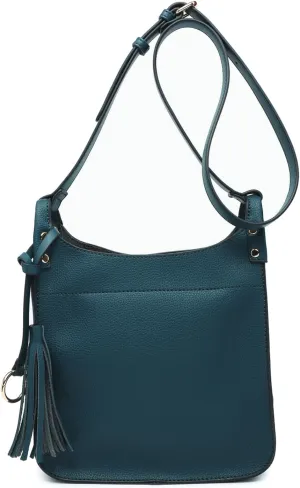 JEN & CO. Lucinda Square Crossbody Bags for Women Vegan Leather Purses Adjustable Strap Shoulder Handbags with Tassel