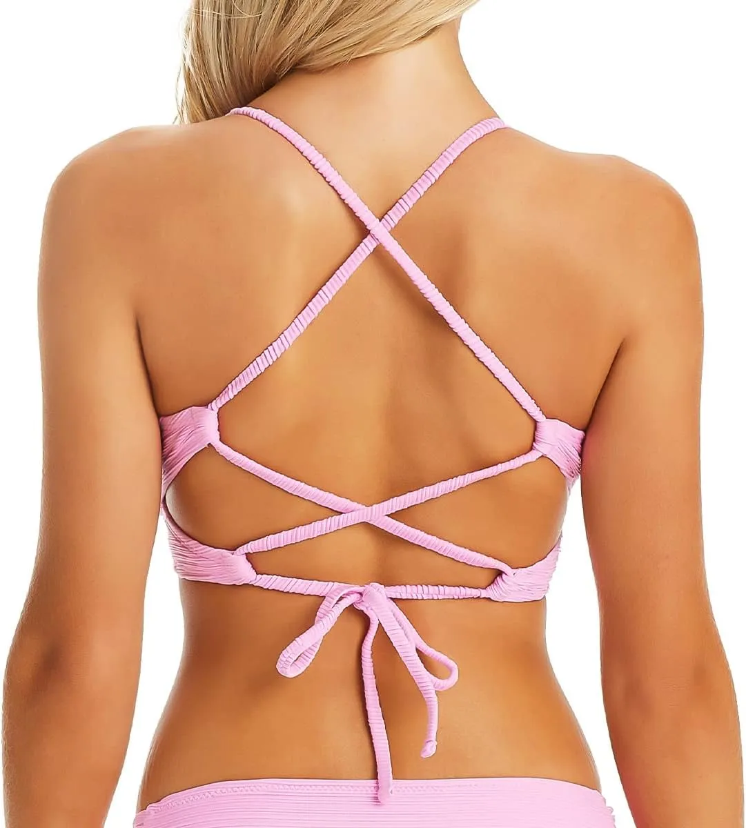 Jessica Simpson Women's Adjustable Cropped Cami Bikini Top