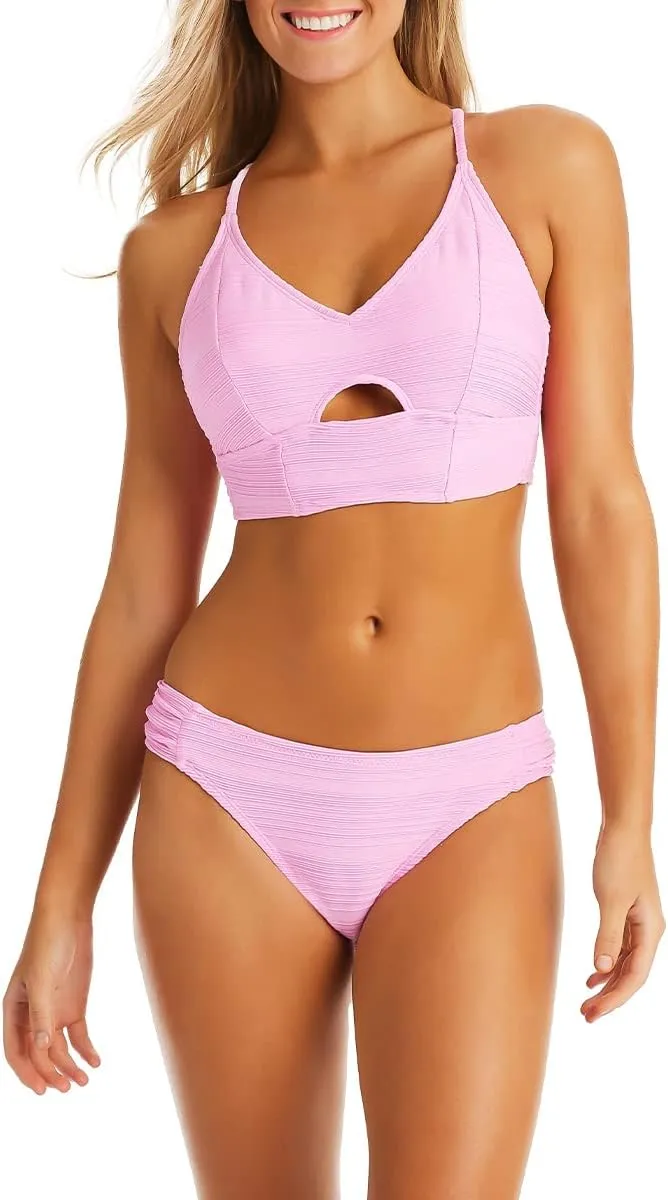 Jessica Simpson Women's Adjustable Cropped Cami Bikini Top