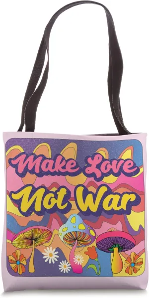 Jesus-Revolution Make Love Not War Groovy Hippie Vintage 70s Tote Bag