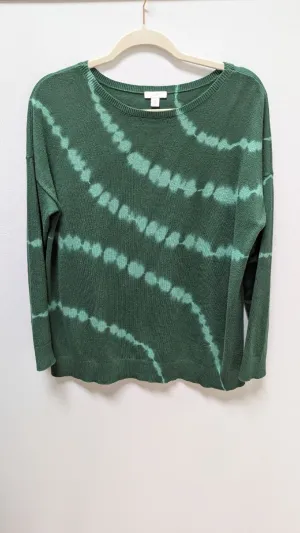J.Jill Green Tie-Dye Long Sleeve Sweater