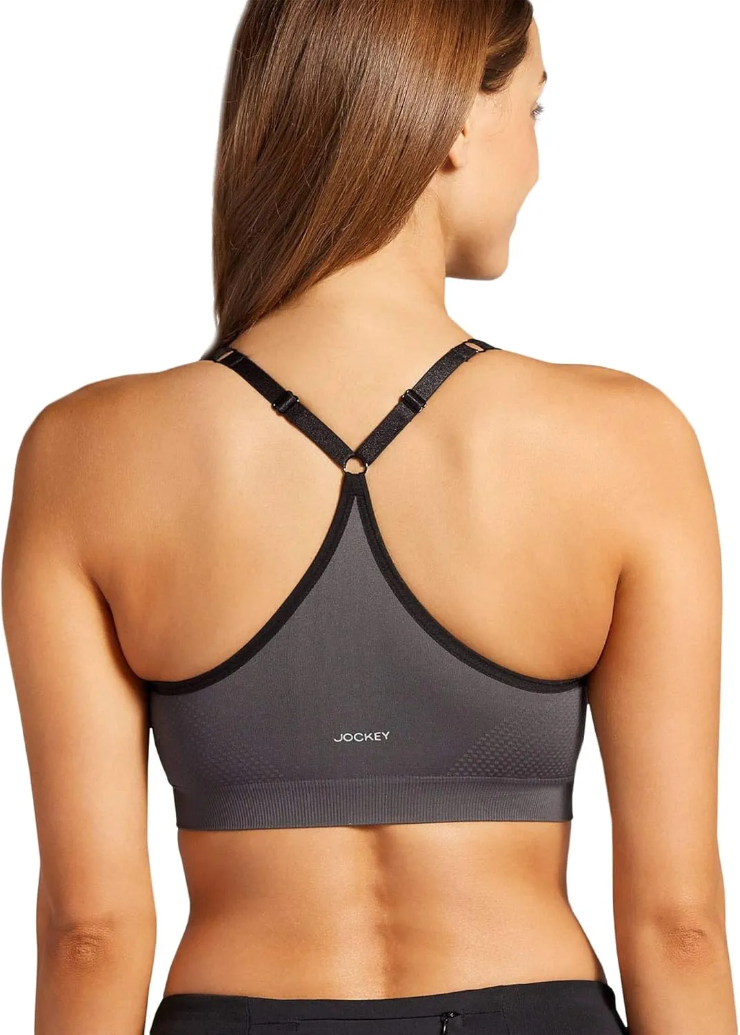 Jockey Women's Bra Mid Impact Molded Cup Seamless Sports Bra