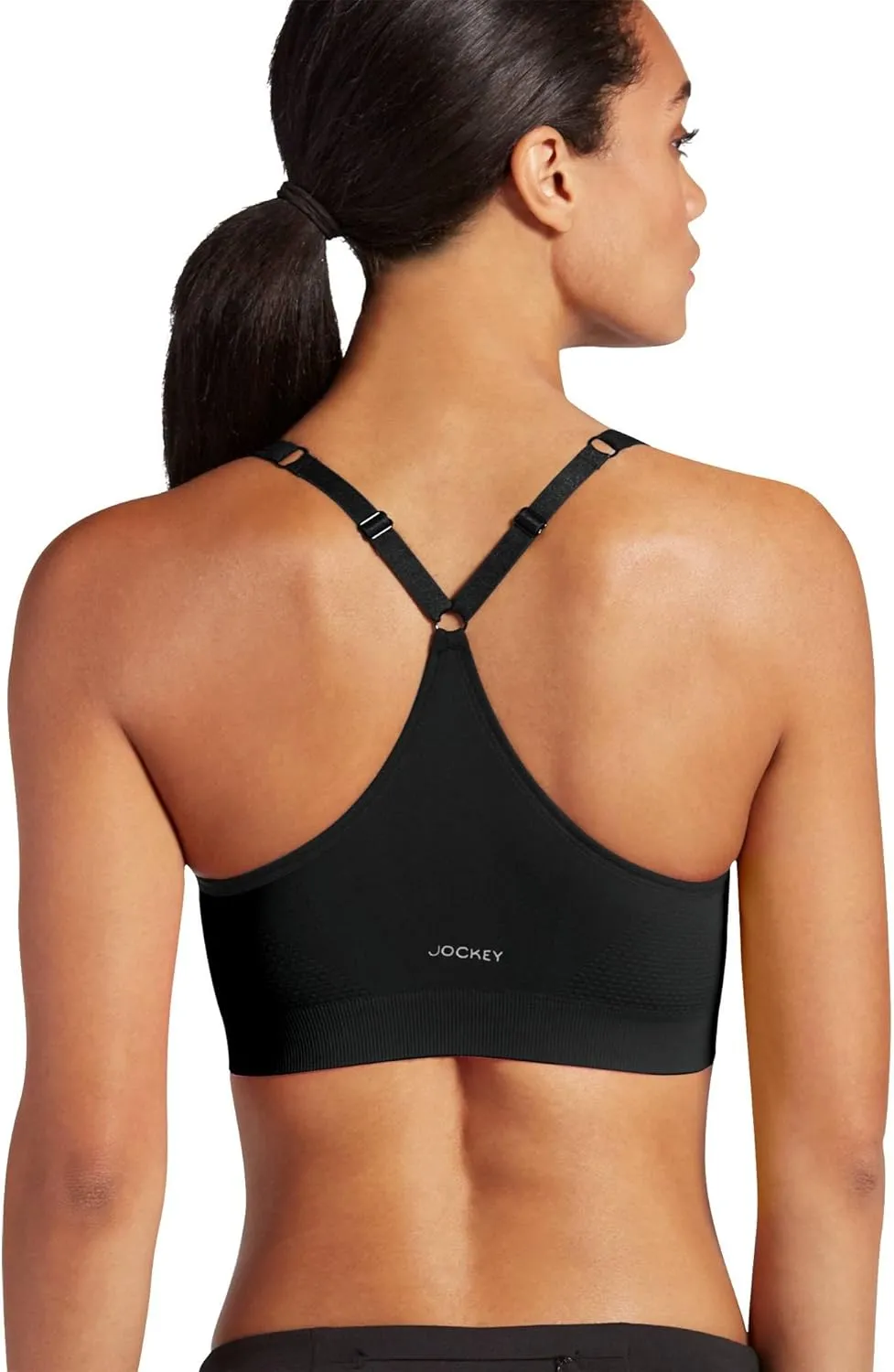 Jockey Women's Bra Mid Impact Molded Cup Seamless Sports Bra