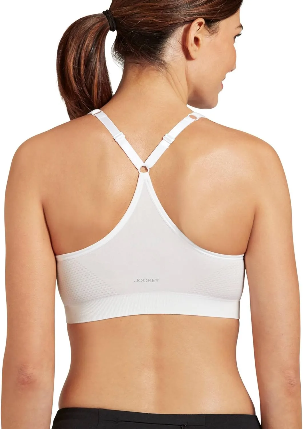 Jockey Women's Bra Mid Impact Molded Cup Seamless Sports Bra