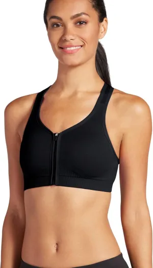 Jockey Women's Bra Mid Impact Zip Front Sports Bra