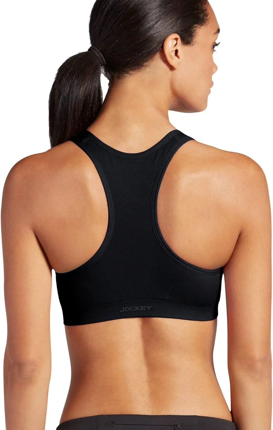 Jockey Women's Bra Mid Impact Zip Front Sports Bra