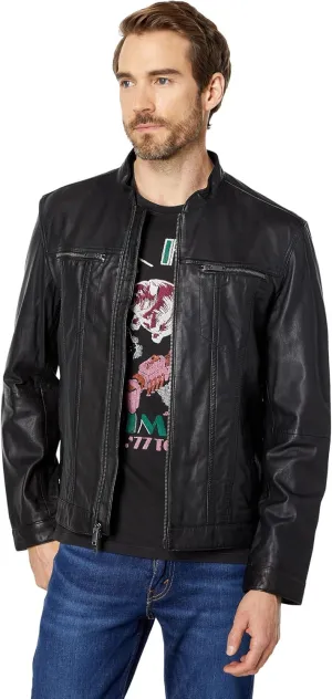 John Varvatos BRANDO BAND COLLAR JACKET