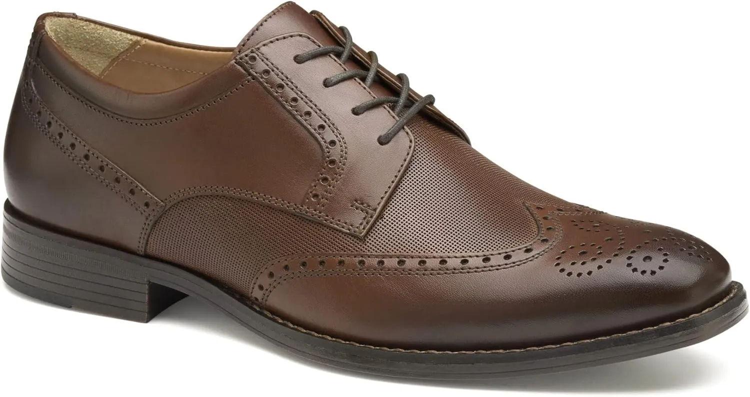 Johnston & Murphy Lewis Embossed Wing Tip Tan Full Grain 11.5 M (D)