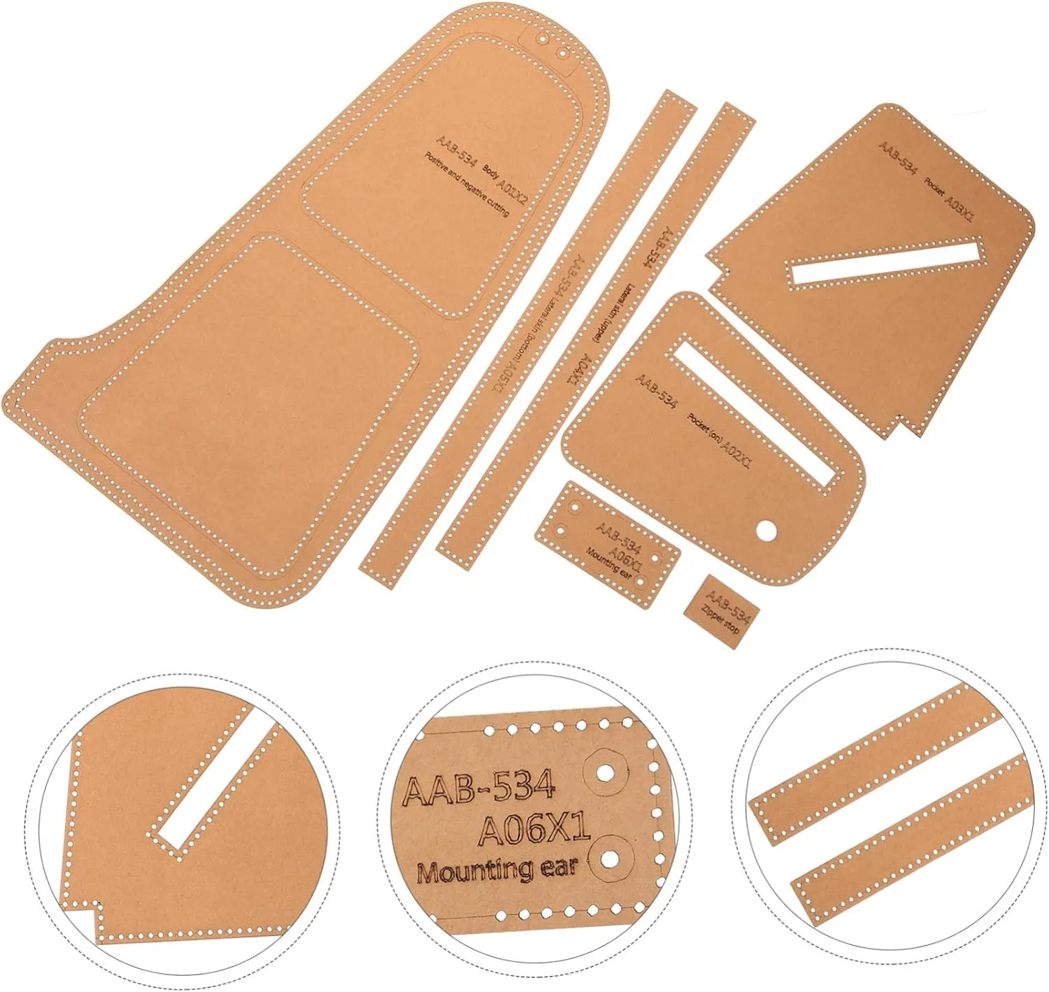jojofuny 2 Sets Leather Chest Bag DIY Tools Bag Strap Crossbody Templates Pattern Templates for Leather