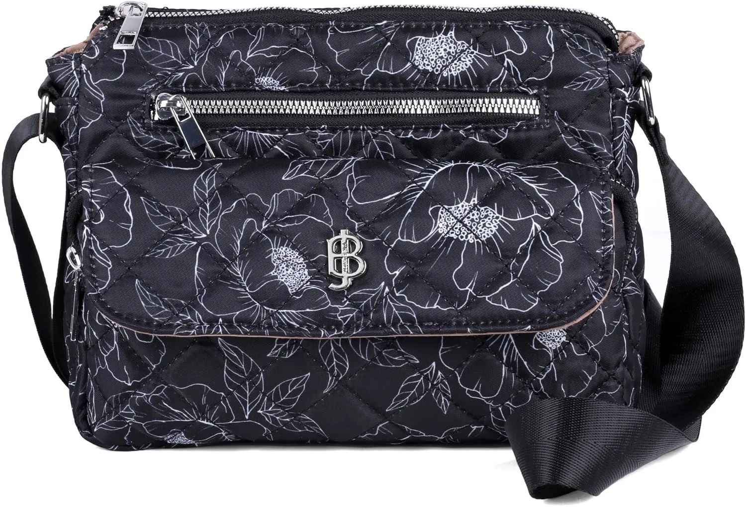 Julia Buxton Nylon Quilted Organizer Crossbody