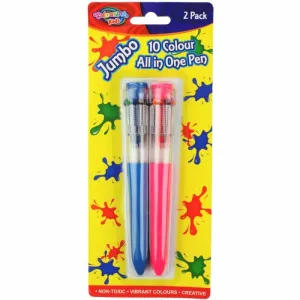 Jumbo 10 Colours  in 1 Pen 2Pk