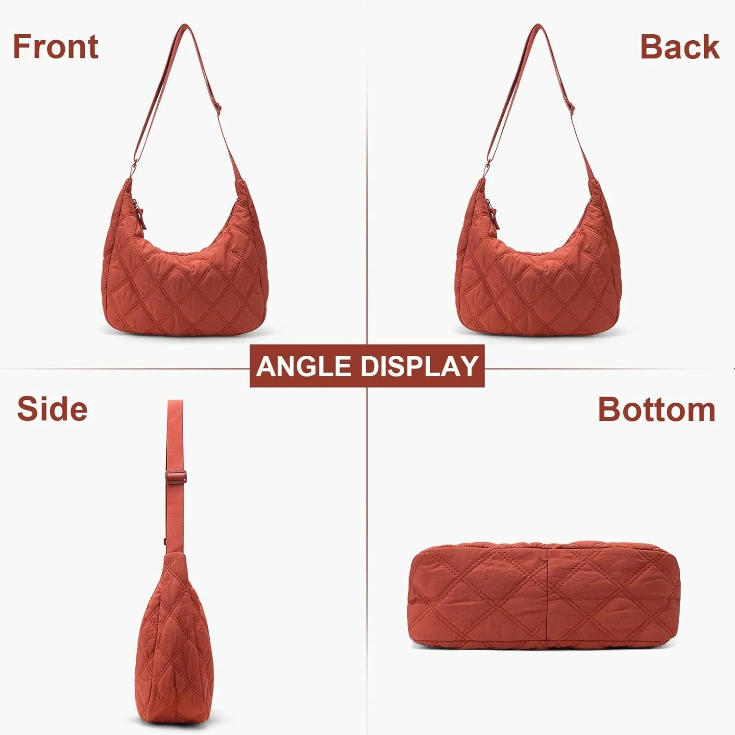 Juoxeepy Quilted Tote Bag for Women Puffer Hobo Crossbody Bag Lightweight Quilted Padding Shoulder Bag Nylon
