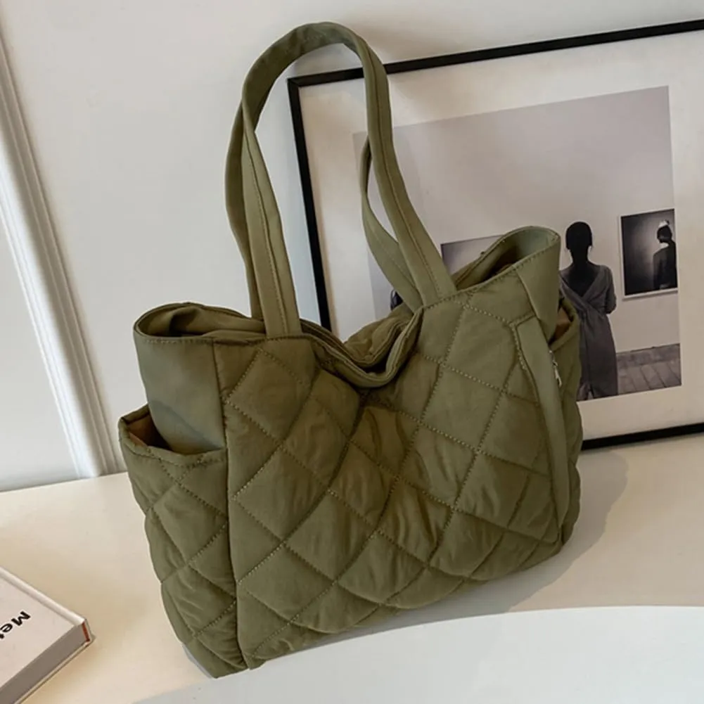 Juoxeepy Quilted Tote Bag for Women Puffer Hobo Handbag Padding Quilted Bag Trendy Lightweight Shoulder Bag Casual