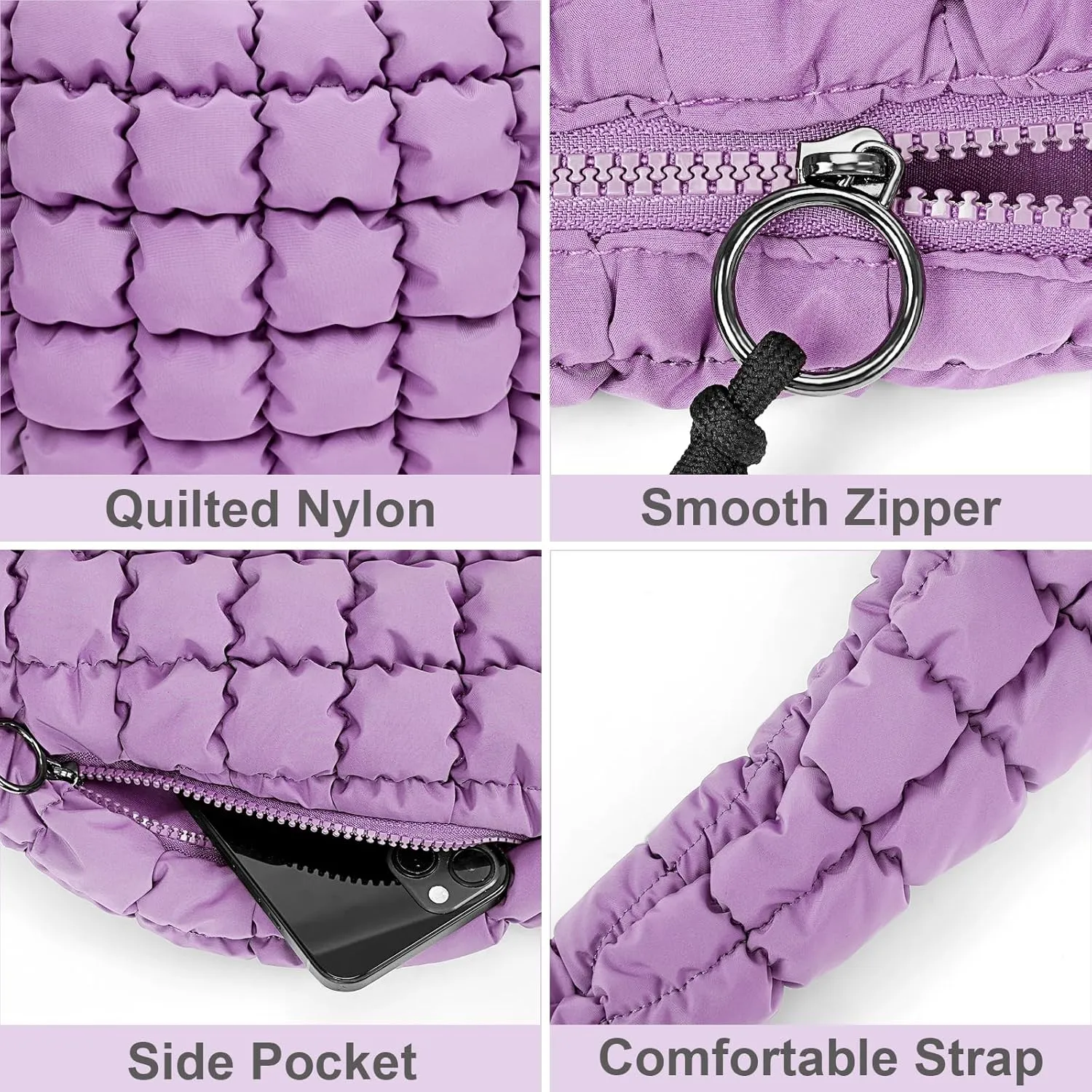 Juoxeepy Quilted Tote Bag Large Carryall Puffer Shoulder Bag Lightweight Padding Hobo Bag