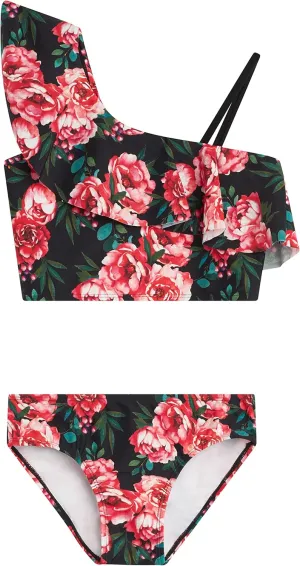 Kanu Surf Girls' Avery UPF 50 Beach Sport One Shoulder Tankini