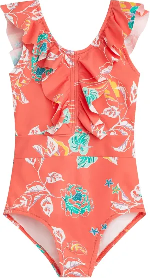 Kanu Surf Girls' Gianna Beach Sport Ruffle One Piece Swimsuit
