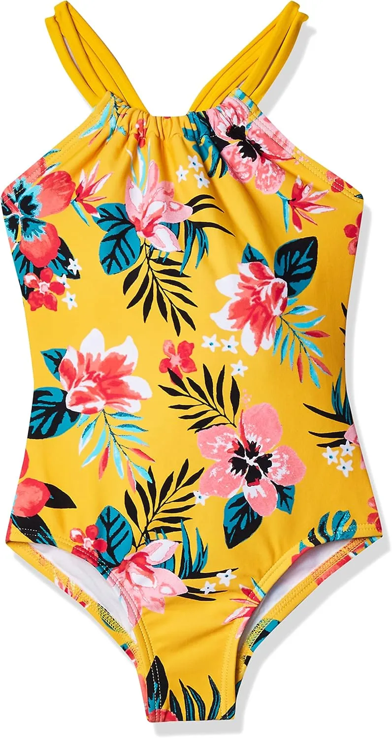 Kanu Surf Girls' Jasmine Beach Sport Halter One Piece Swimsuit
