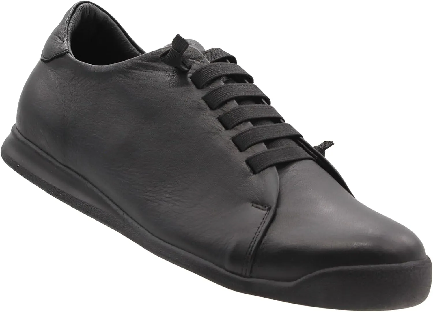 KAOMPPER Women's Elastic Slip-On Leather Shoes – Soft Turkish Leather with Padded Footbed, Handcrafted in Turkey | Available in Black and Coconut