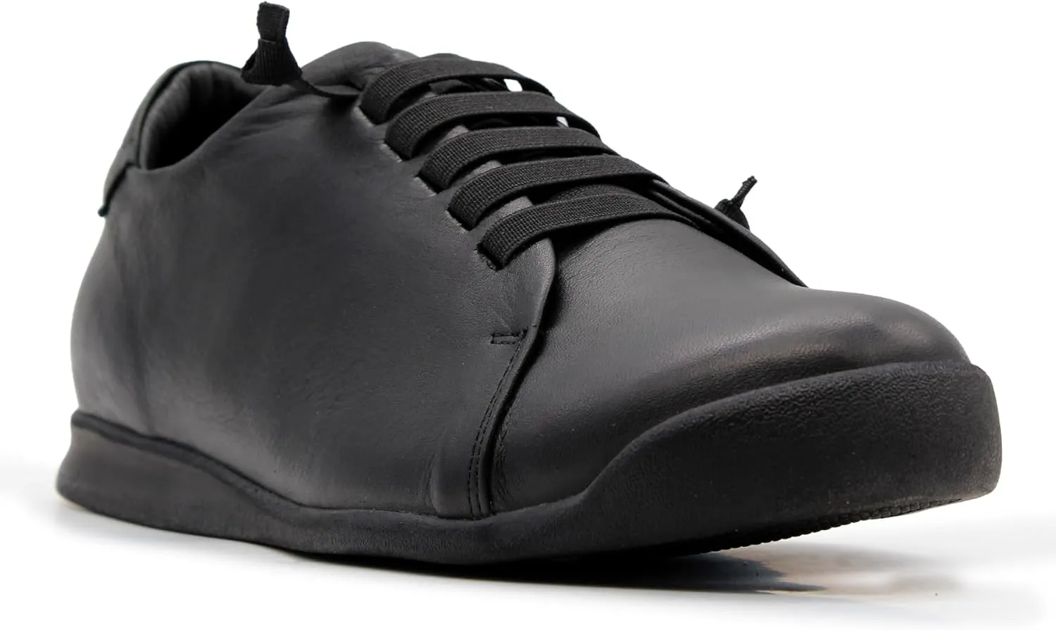 KAOMPPER Women's Elastic Slip-On Leather Shoes – Soft Turkish Leather with Padded Footbed, Handcrafted in Turkey | Available in Black and Coconut