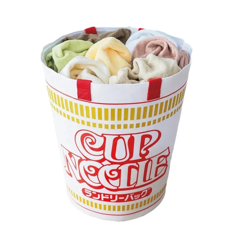 Kawaii Bubble Noodle Handbag 🍜✨ | Large Capacity Drawstring Storage Bag for Magazine & Clothes 🌈💖