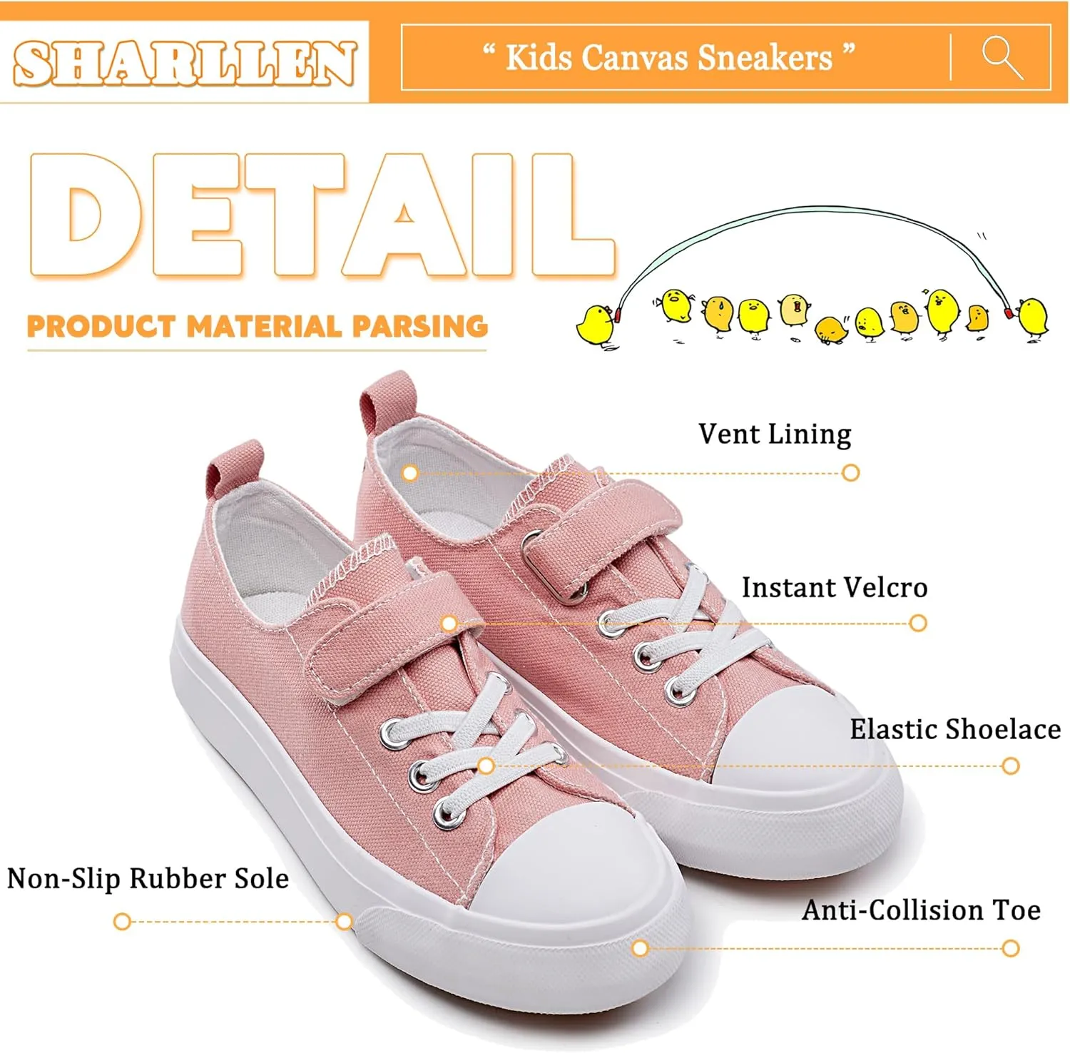 Kids Canvas Sneakers for Boys Girls Lace-up Canvas Shoes Low Top Toddler Walking Shoes Casual Lightweight Adjustable Strap Big Kid Running Sneakers