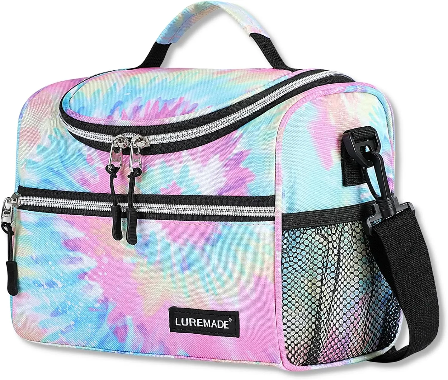 Kids Insulated Lunch Box for Girls Lunch Bag Women Boys Toddler Teen School Daycare Kawaii Cute Travel Bags (Rainbow Tie-Dye)