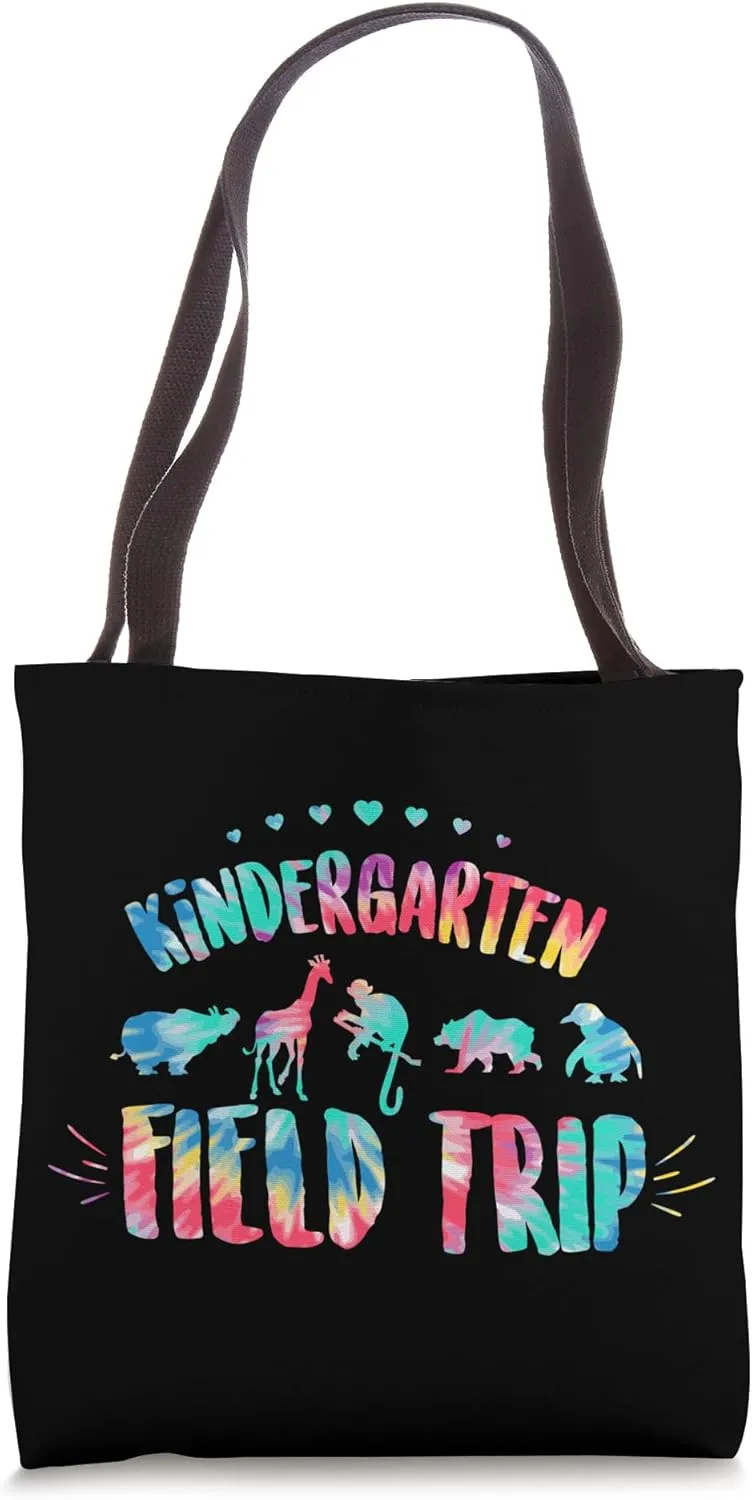 Kindergarten Students School Zoo Tie Dye Field Trip Matching Tote Bag