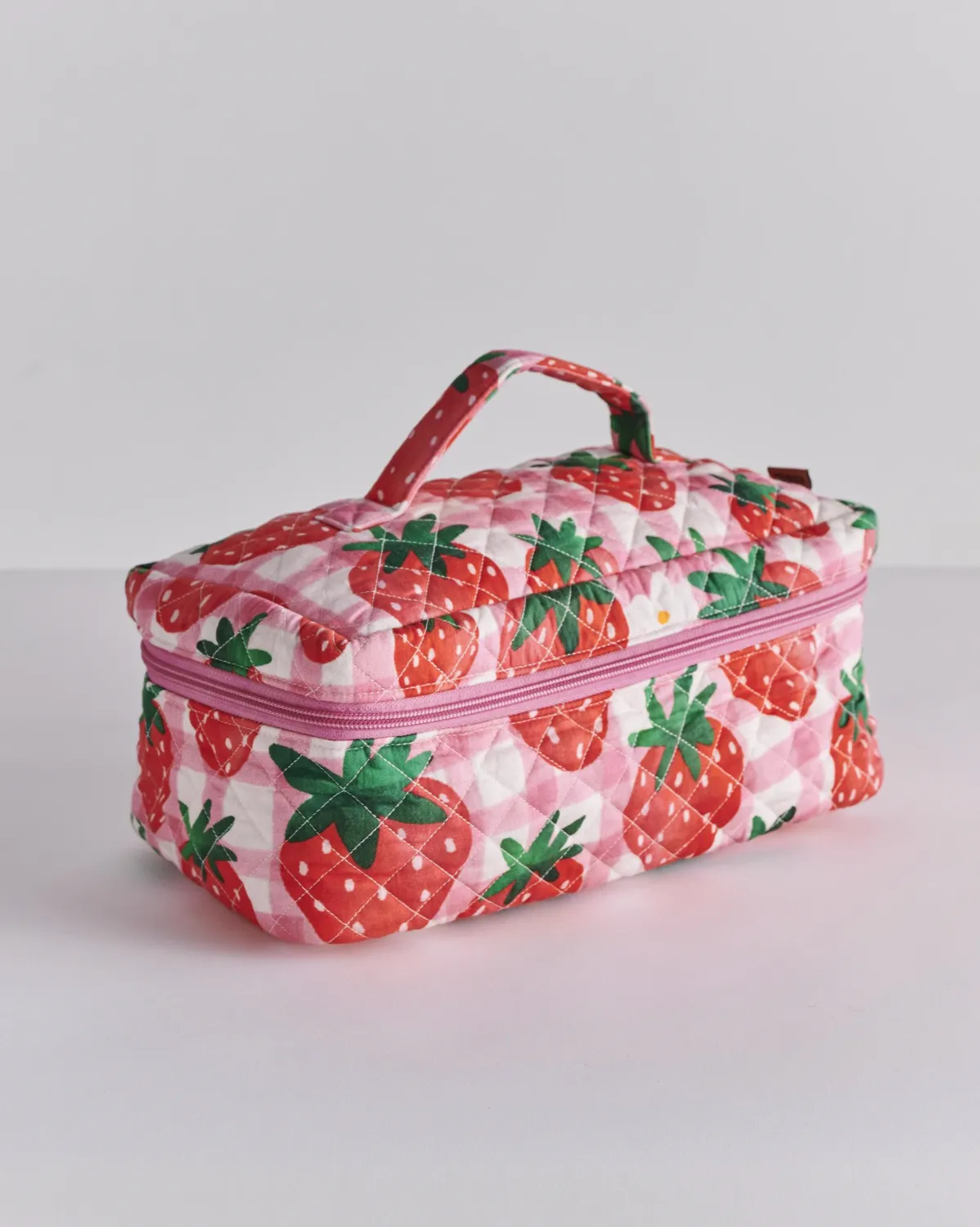 Kip & Co Strawberry Jam Quilted Cotton Toiletry Case
