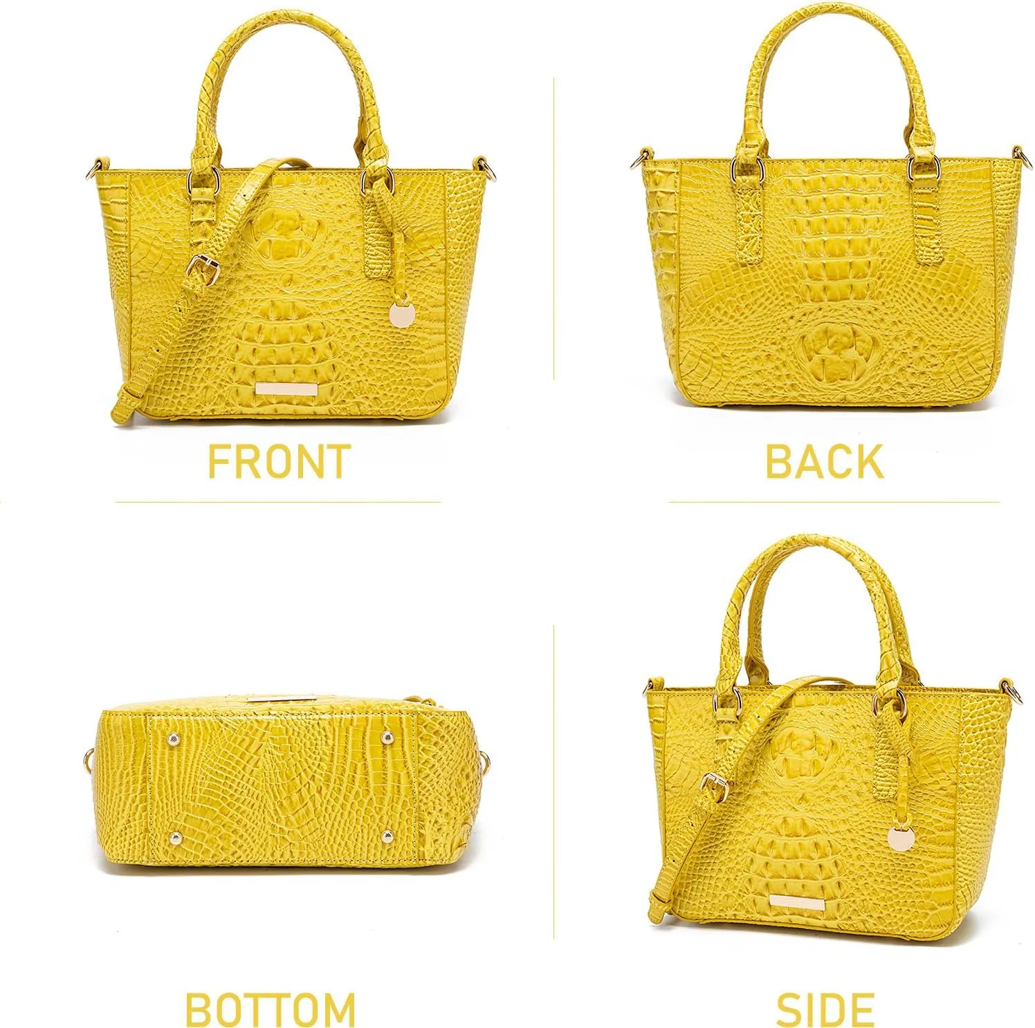 Ladies Tote Leather Bags for Women Crocodile Embossed Zipper Satchel Purse Elegant Compartments Crossbody Work