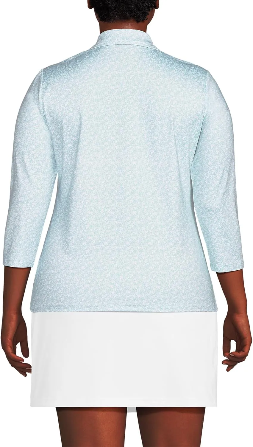 Lands' End Women's 3/4 Sleeve Active Polo Shirt
