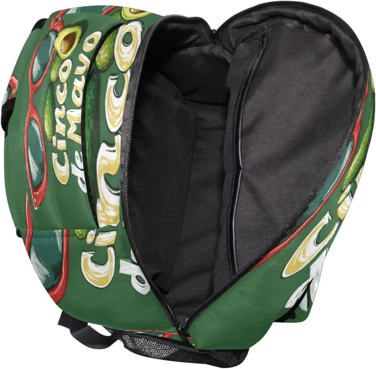 Laptop Backpack for Teenager Fashion Sports Backpack with Chest Strap for Business Work College Travel Trip Mexican Style Cinco De Mayo Sunglasses Avocados