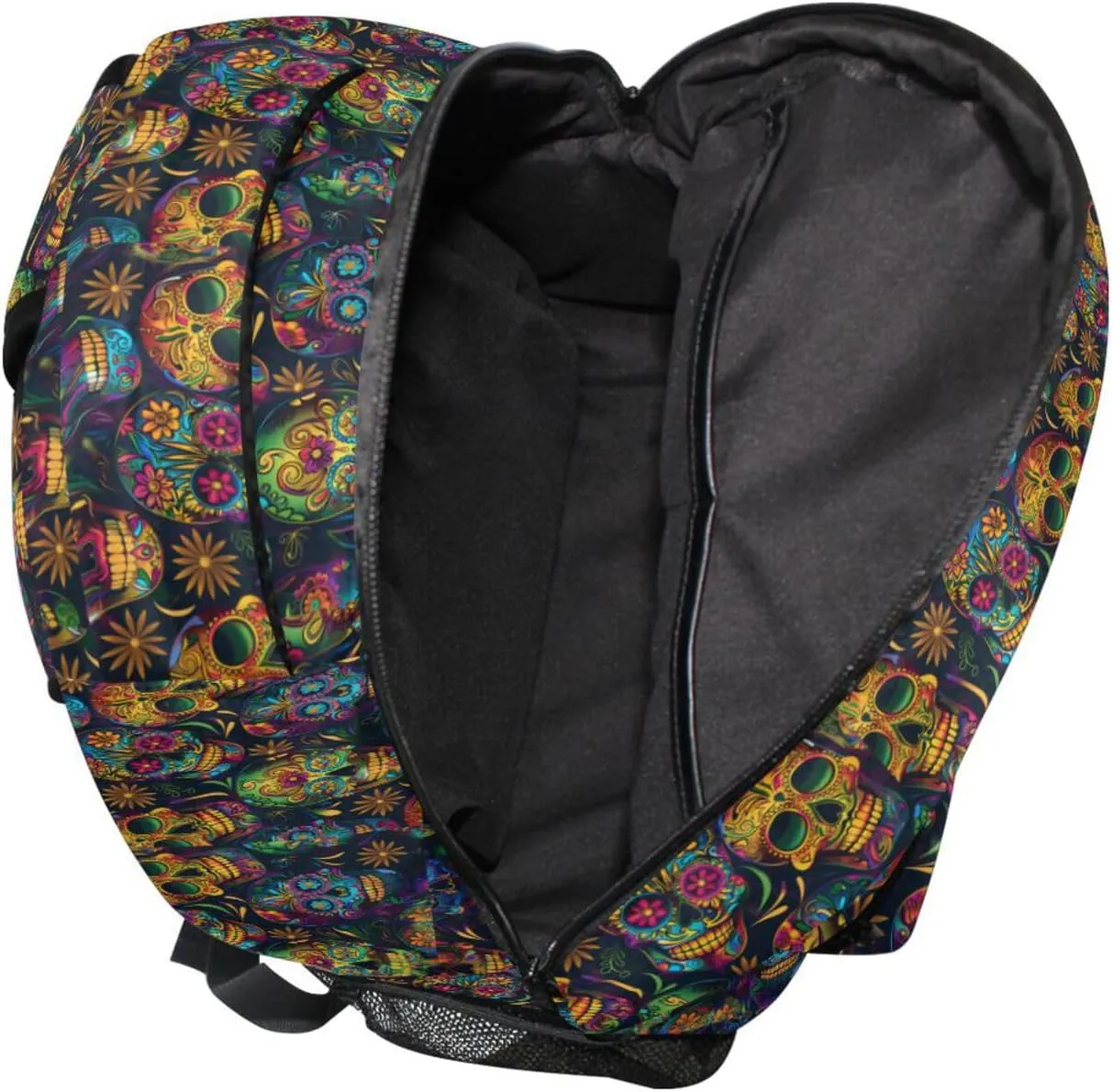 Laptop Backpack for Unisex Adult Fashion Travel Laptop Backpack with Chest Strap for Travel Trip Festive Sugar Skulls