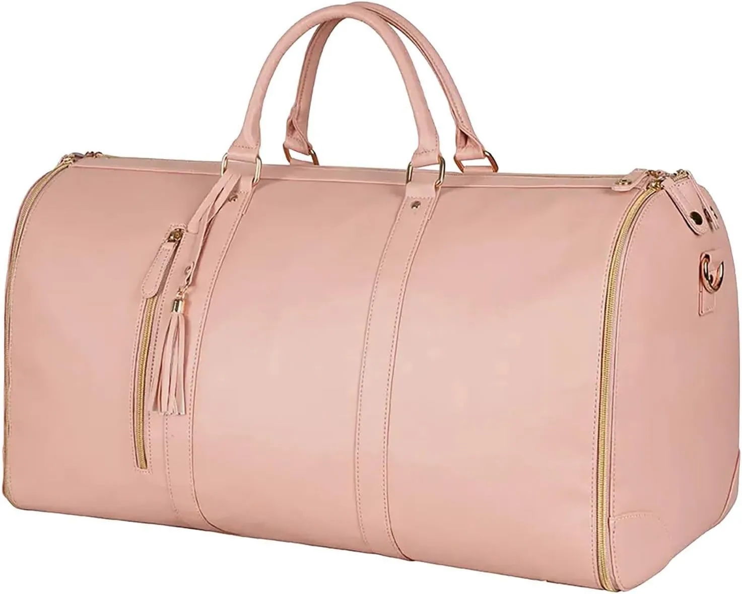 Large Capacity Travel Bag PU Leather Waterproof Portable Folding Ladies Clothing Duffle Bag with Handle and Divider Multifunctional Bag Outdoor Storage Bag