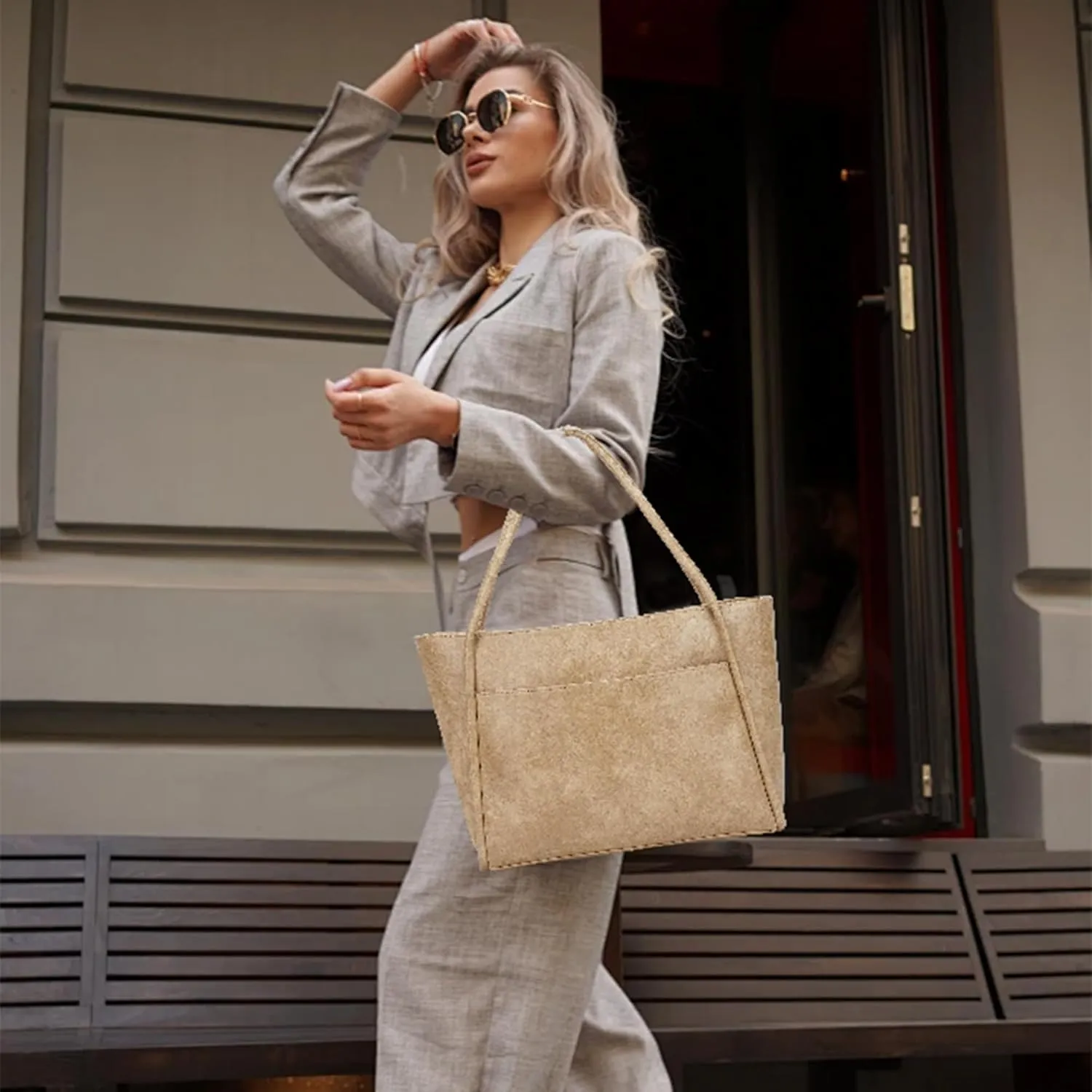 Large Tote Bag for Women Work Vegan Leather Purses and Handbags Ladies Shoulder Bags