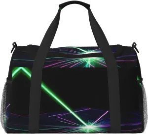 Laser lights print Carry on Bag Underseat Personal Item Bag Travel Duffel Bag Gym Carry On Sports Bag