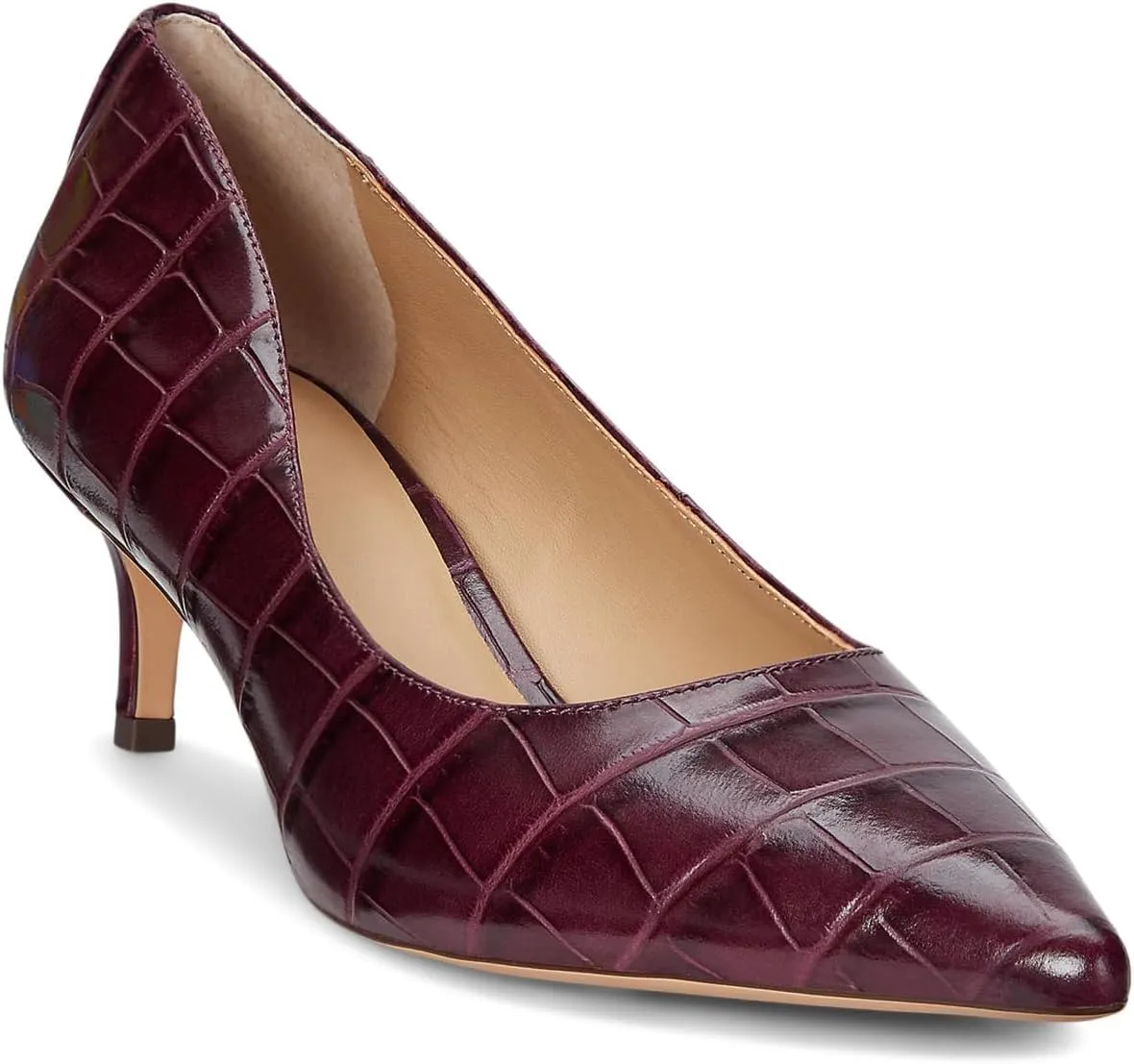 Lauren Ralph Lauren Women's Adrienne Crocodile-Embossed Leather Pumps