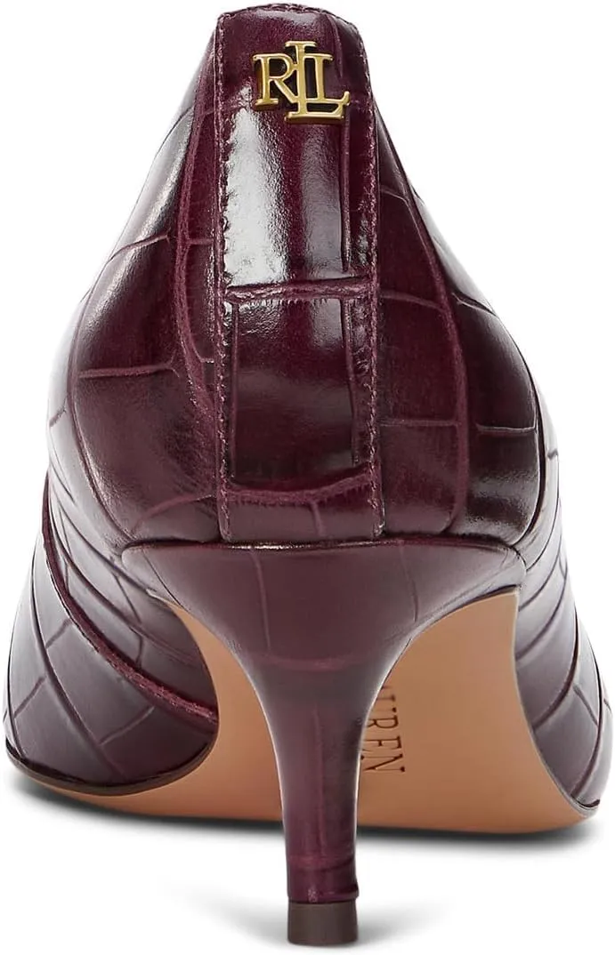 Lauren Ralph Lauren Women's Adrienne Crocodile-Embossed Leather Pumps