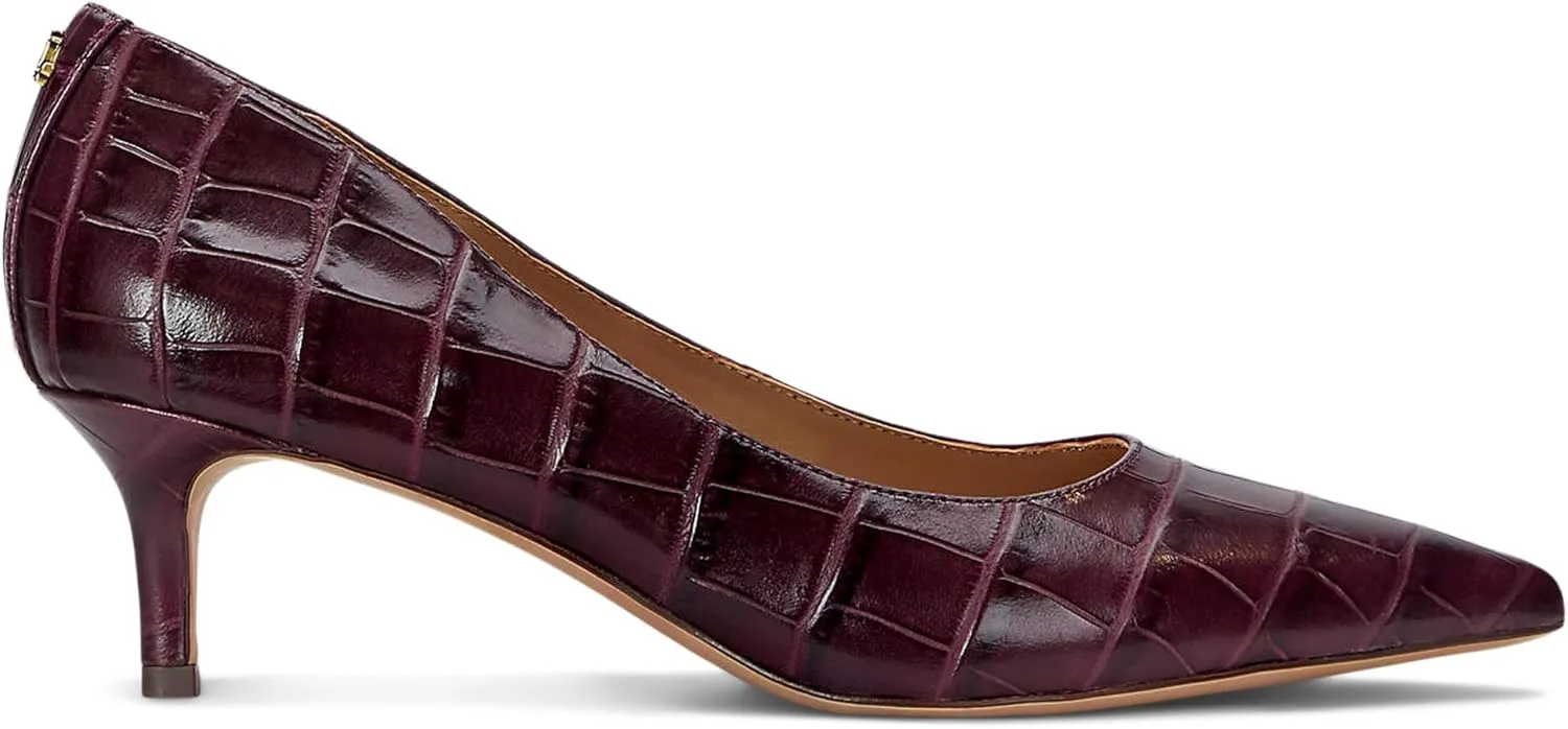Lauren Ralph Lauren Women's Adrienne Crocodile-Embossed Leather Pumps
