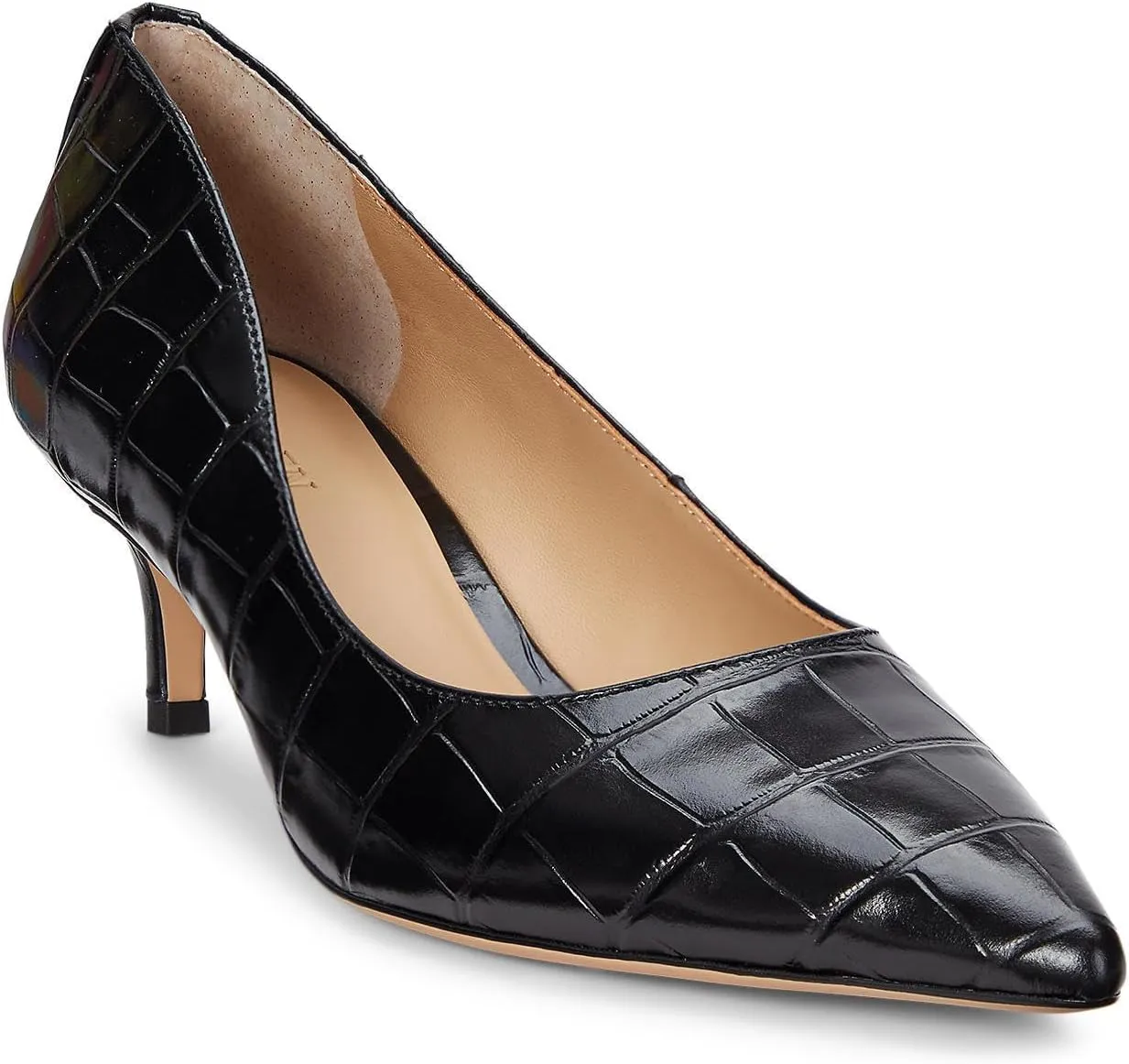 Lauren Ralph Lauren Women's Adrienne Crocodile-Embossed Leather Pumps