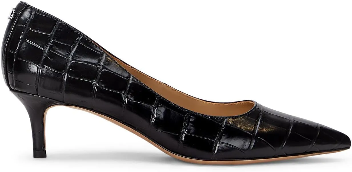 Lauren Ralph Lauren Women's Adrienne Crocodile-Embossed Leather Pumps
