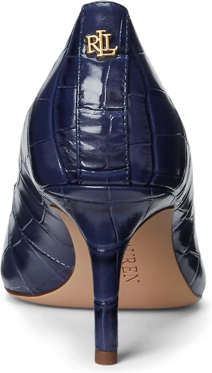 Lauren Ralph Lauren Women's Lanette Crocodile-Embossed Leather Pump