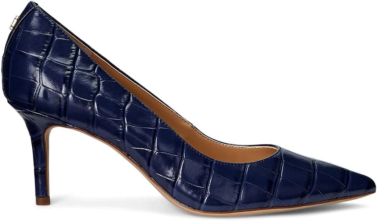 Lauren Ralph Lauren Women's Lanette Crocodile-Embossed Leather Pump